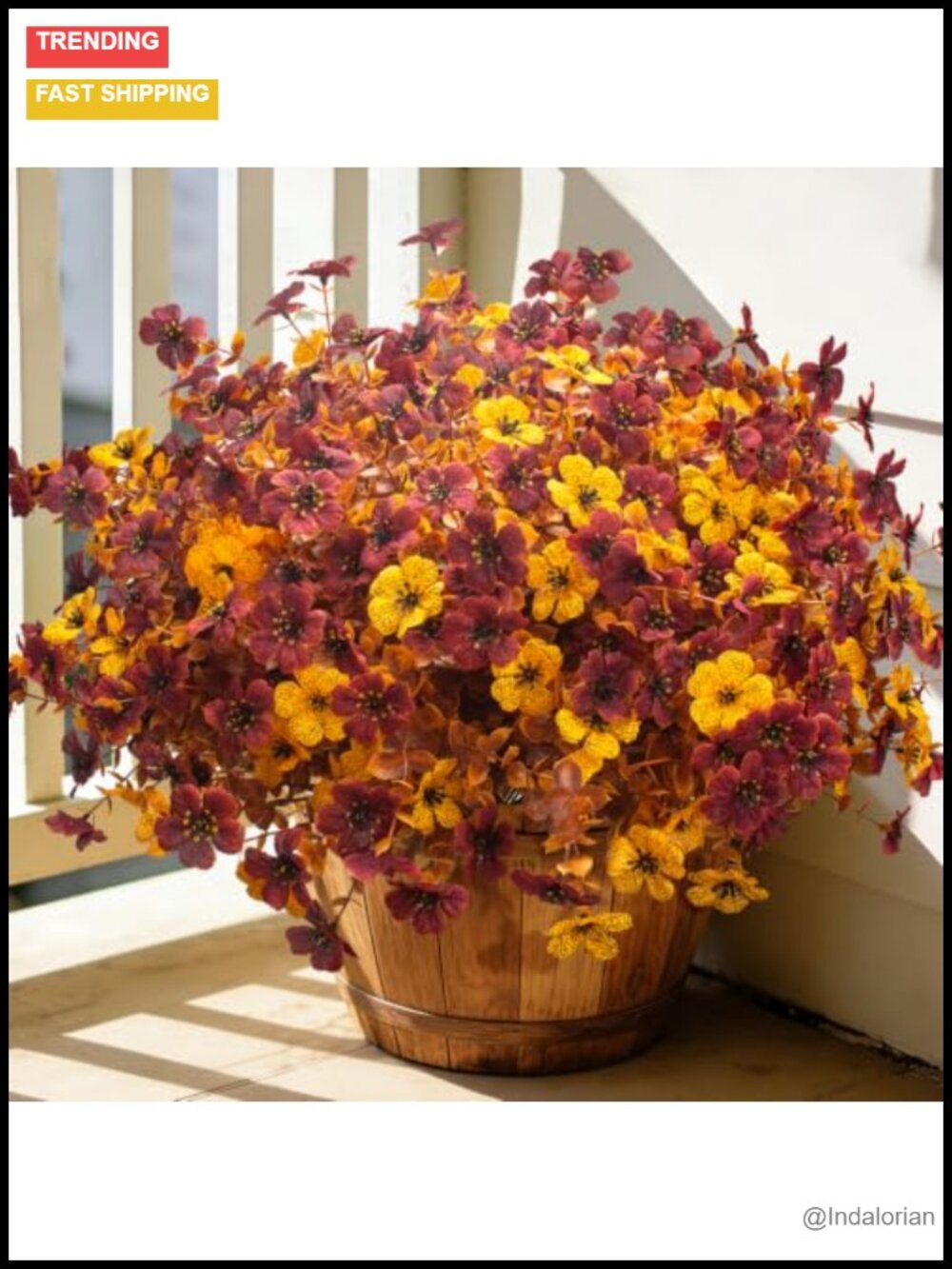 20 Pc Artificial Fall Mums UV Resistant Silk Outdoor Autumn Decor